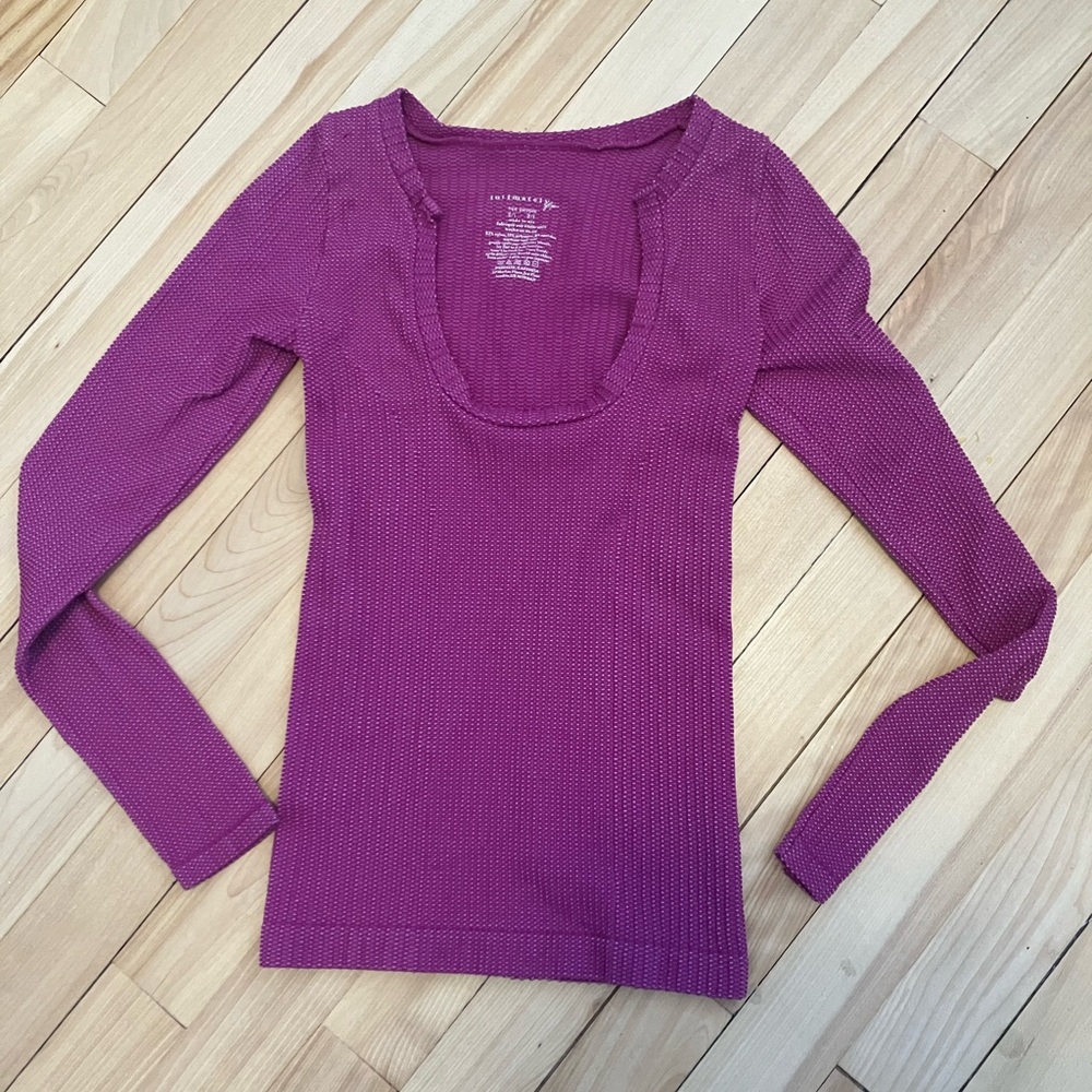 Free People Intimately Magenta Long Sleeve Top XS-S
